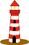 GIF-Bild Leuchtturm im Pixel-Style