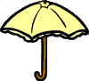 geöffneter hellgelber Regenschirm