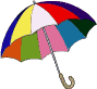 geöffneter bunter Regenschirm