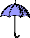 blauer geöffneter Regenschirm